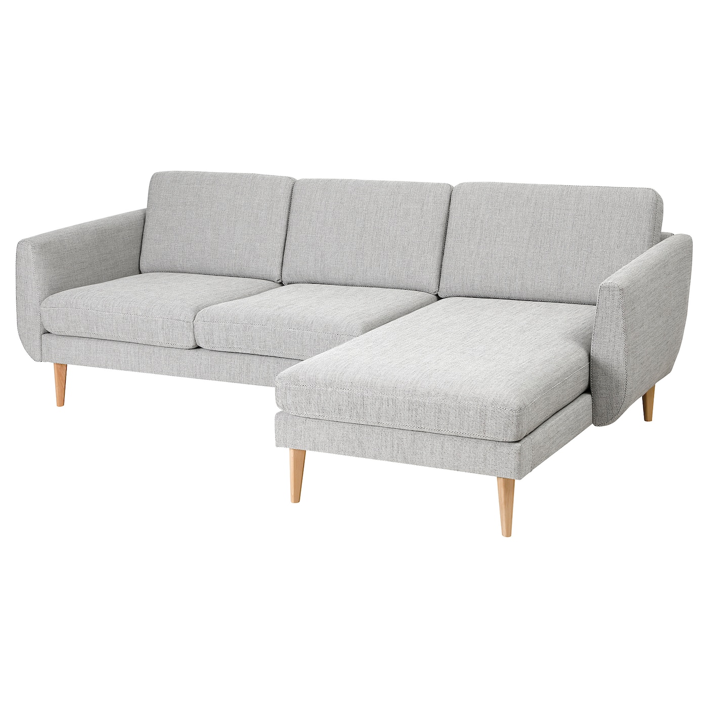 СМЕДСТОРП 3-местный диван + диван, Виарп/беж/коричневый дуб SMEDSTORP IKEA