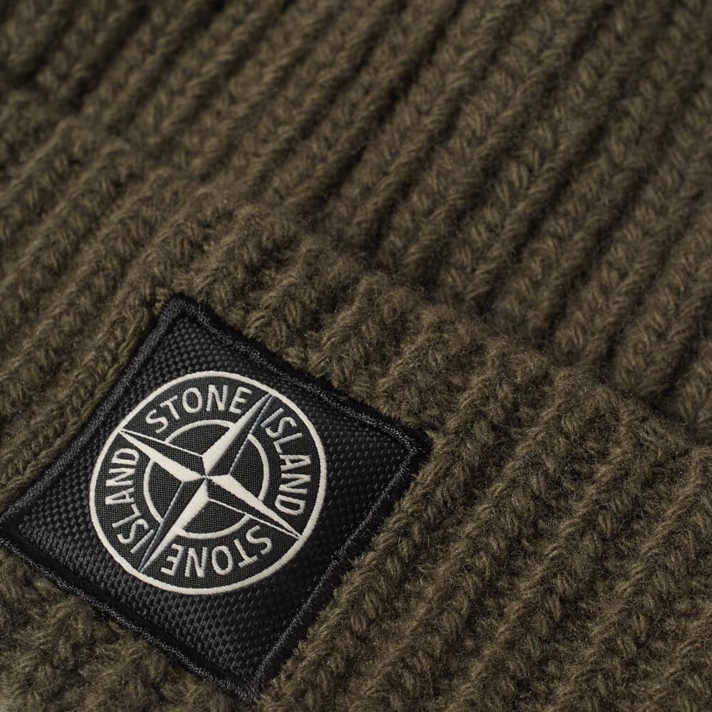 Шапка-бини Stone Island с шерстяной нашивкой, оливковый