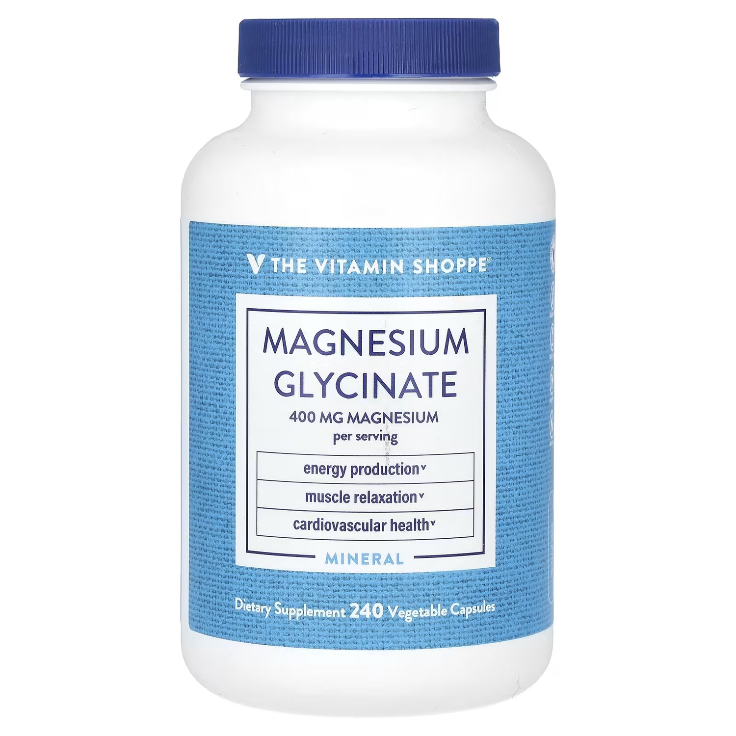 

Глицинат магния the Vitamin Shoppe для сосудов, 240 капсул