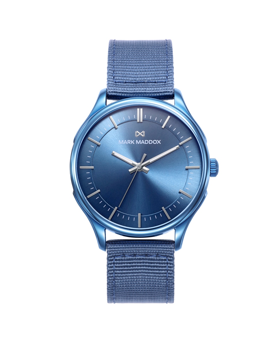 Мужские часы Greenwich, синий стальной корпус с тремя стрелками, нейлоновым ремешком и синим циферблатом Mark Maddox, синий часы greenwich gw 307 10 59