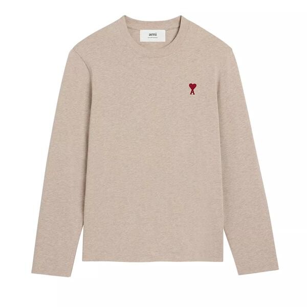 

Футболка shirt langarm beige Ami Paris, бежевый