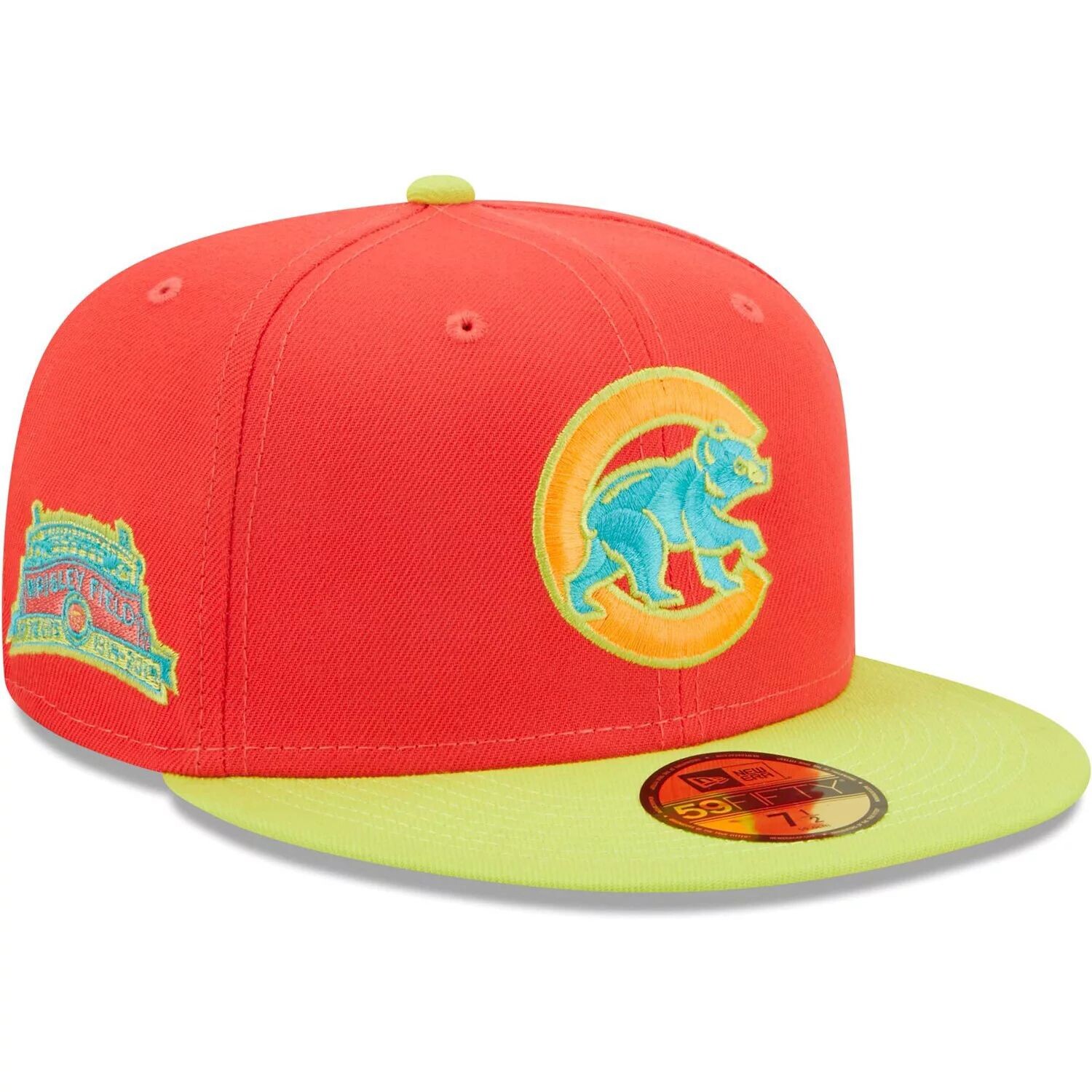 

Мужская шляпа New Era Red/Neon Green Chicago Cubs Lava Highlighter Combo 59FIFTY