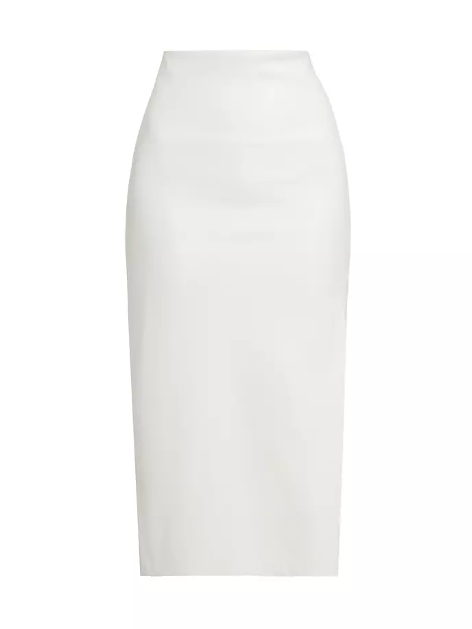 юбка alice olivia rubi micro цвет perfect ruby black white Кожаная юбка-комбинация Maeve Vegan Alice + Olivia, цвет off white