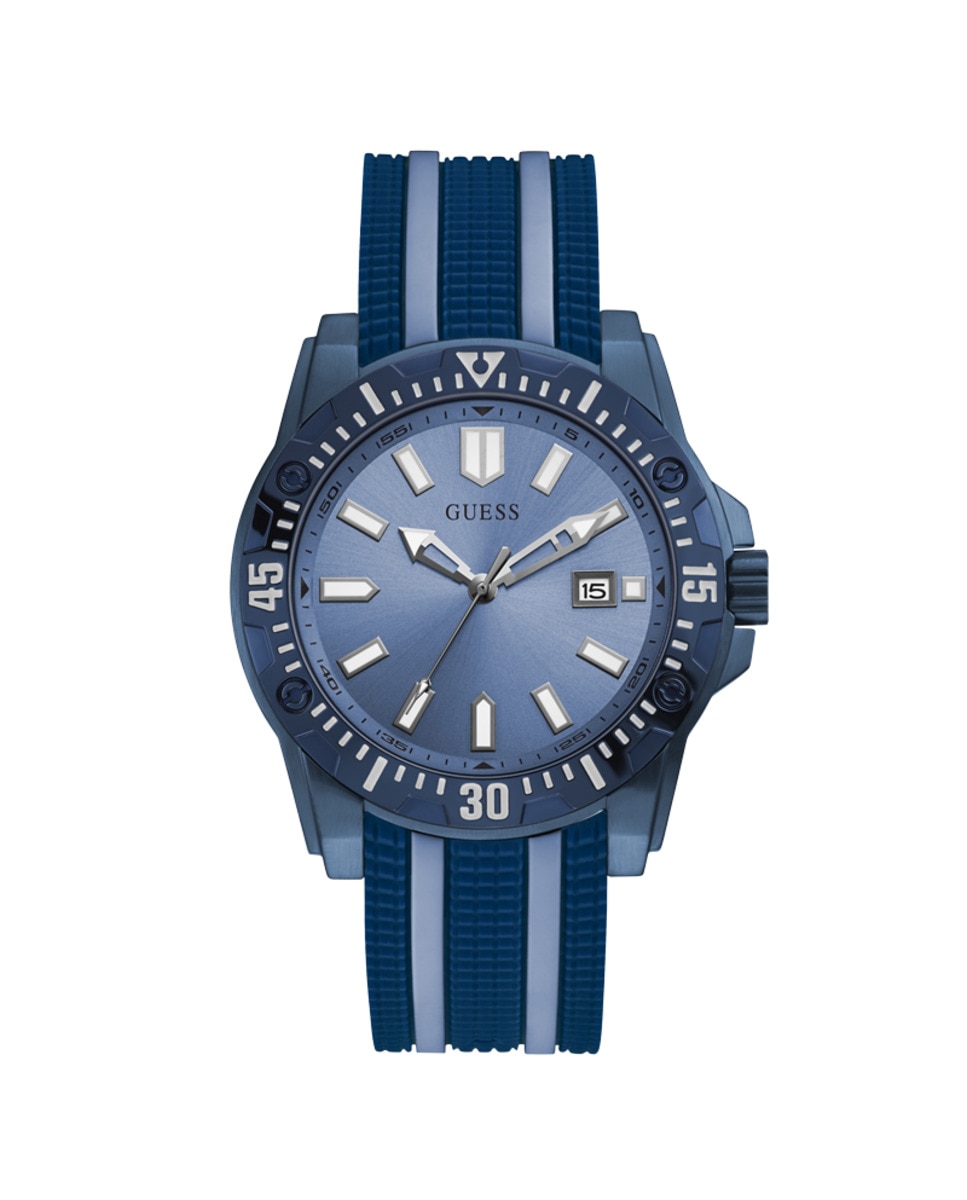 Мужские часы Skipper GW0055G2 из силикона и синим ремешком Guess, синий
