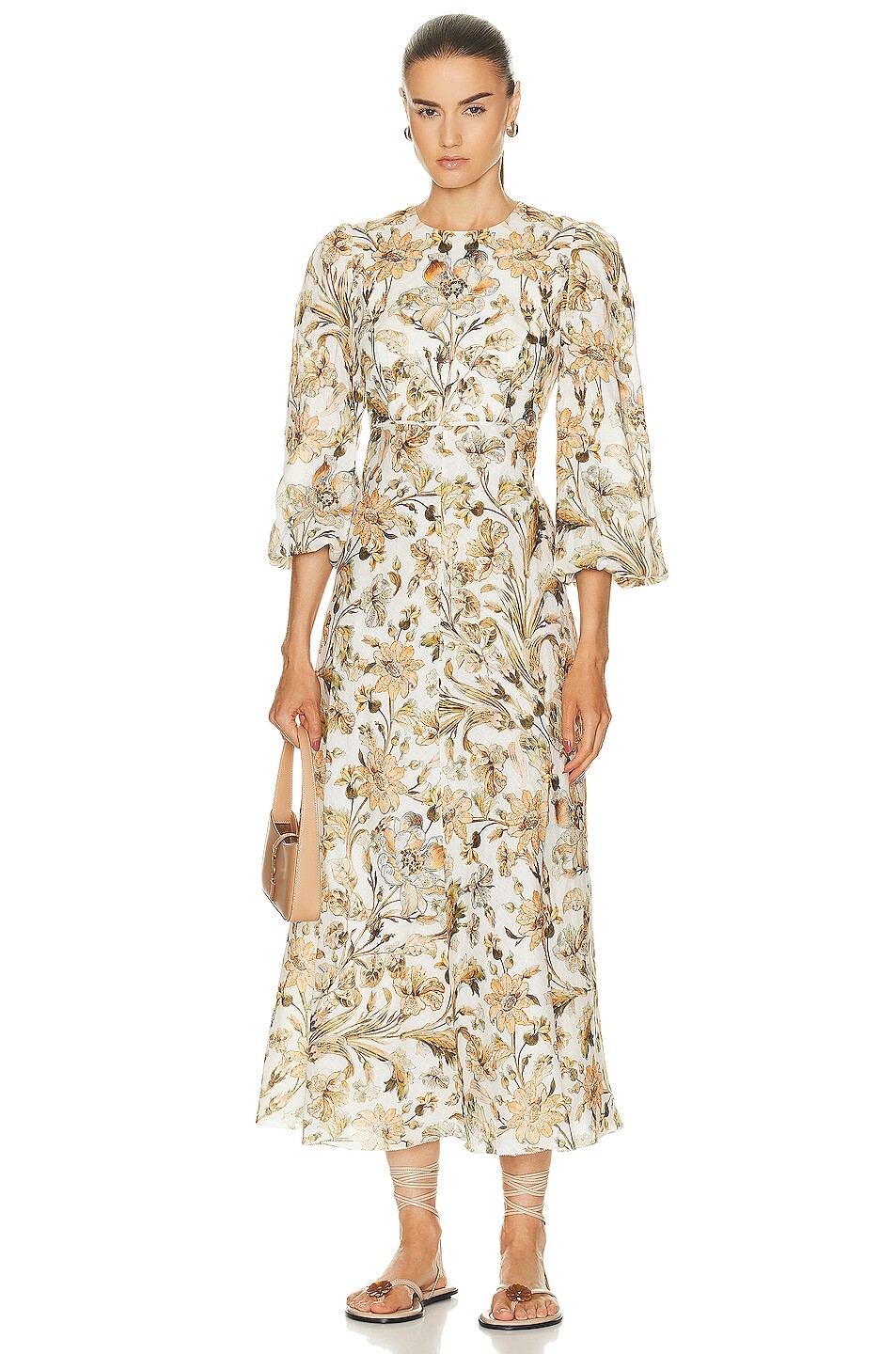 

Платье Zimmermann Chintz High Neck, цвет Ivory Daisy Floral