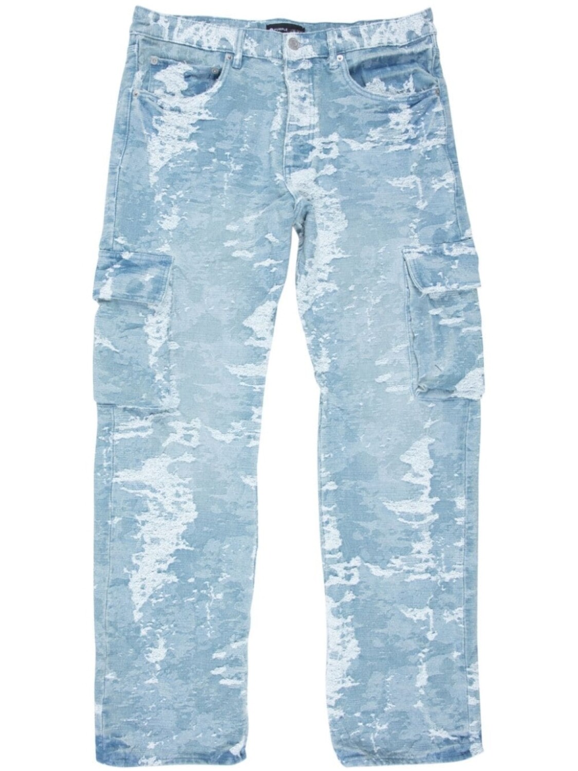 

Purple Brand жаккардовые джинсы карго с узором, синий