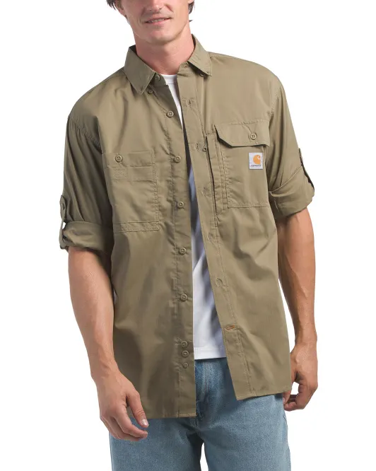 

Рубашка свободного кроя из тканой ткани Force Carhartt, цвет Burnt Olive