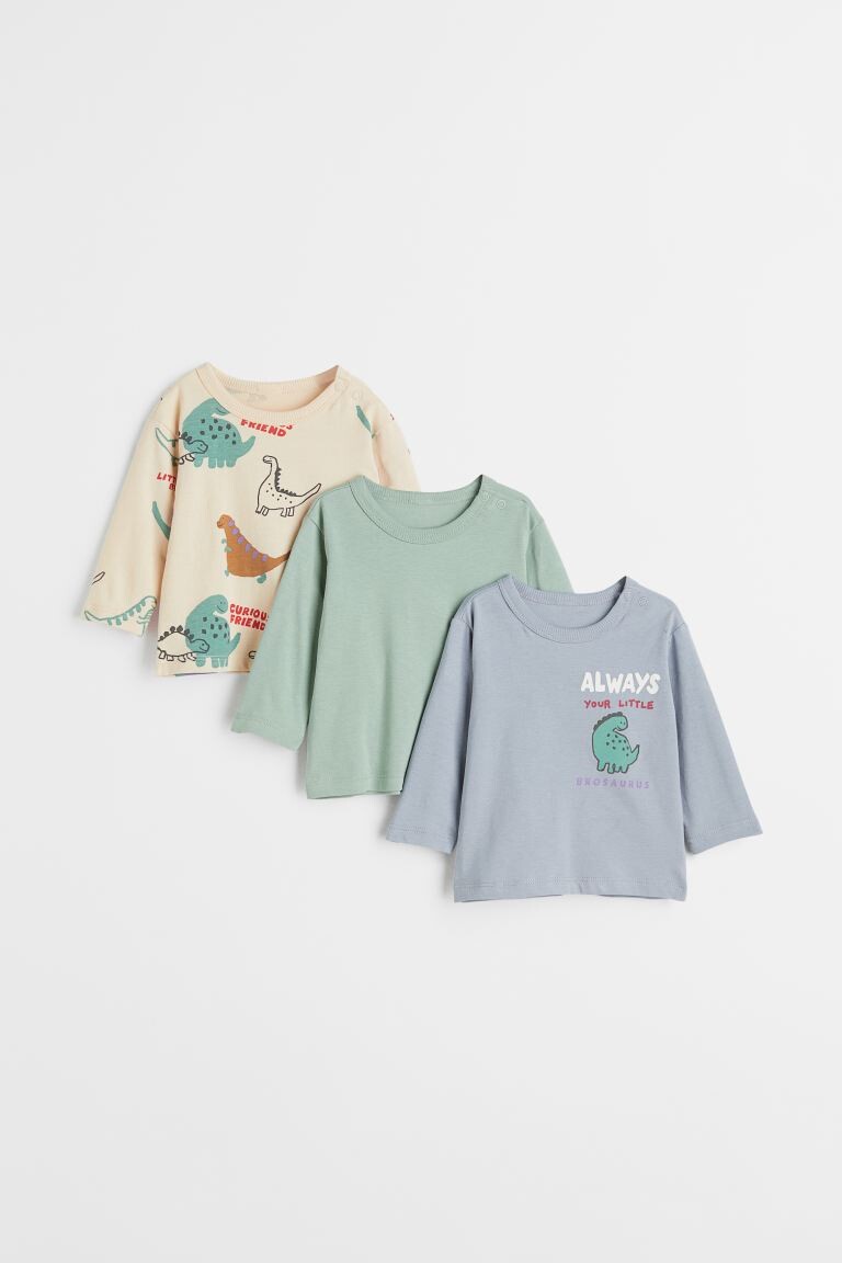 

Комплект из 3 трикотажных рубашек с длинными рукавами H&M