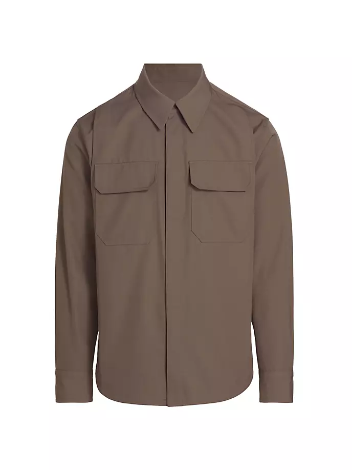 

Рубашка из смесовой шерсти Helmut Lang, цвет cobblestone