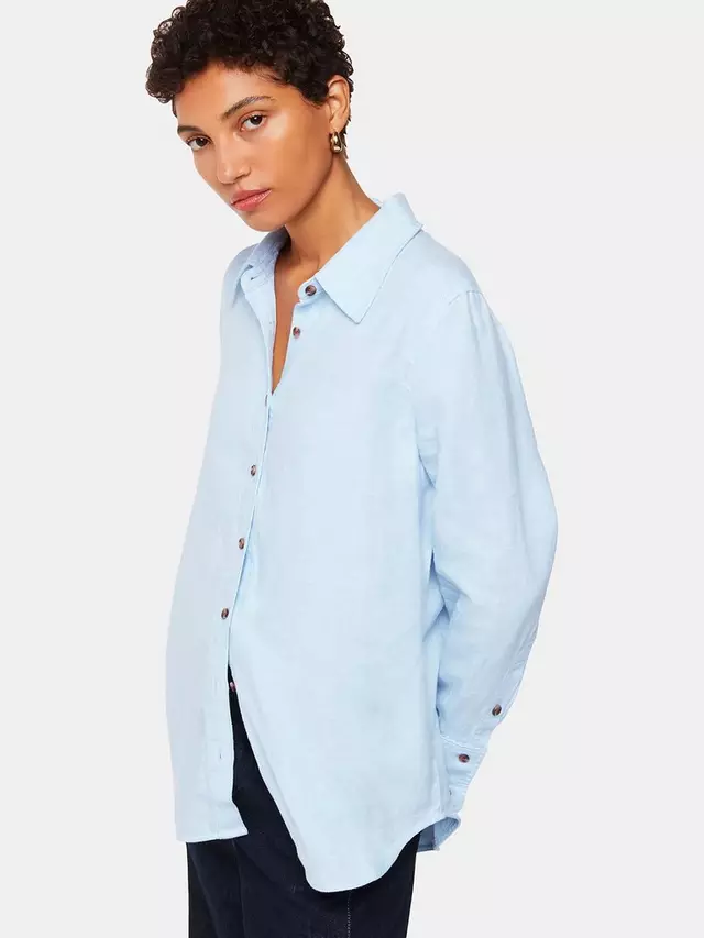 

Рубашка Whistles Relaxed Fit Linen, синий