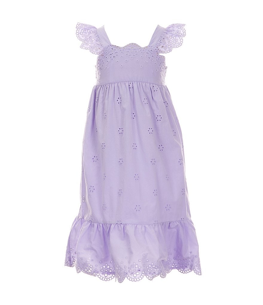 Платье миди с люверсами для маленьких девочек 2T-6X Copper Key, фиолетовый