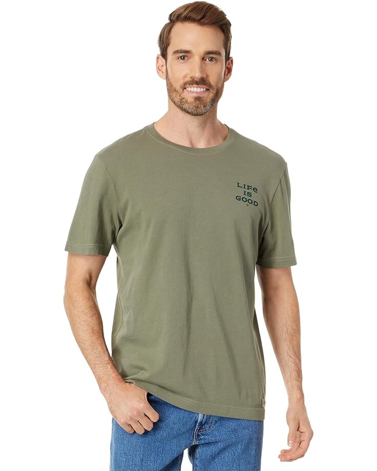 

Футболка Life is Good Fineline Take it Outside ATV Crusher Tee, цвет Moss Green