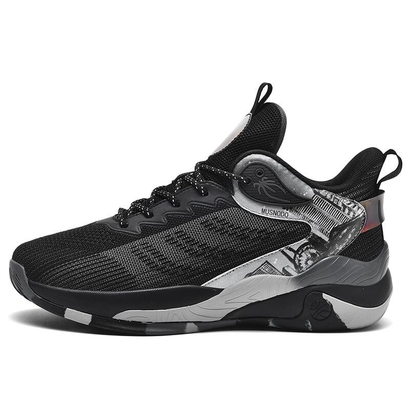 

Баскетбольные кроссовки Basketball Shoes Men Mid-Top Musnodo, черный/голубой/зеленый