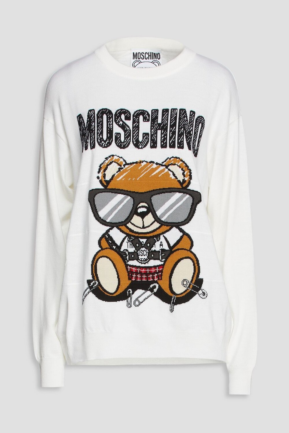 

Свитер из шерсти интарсии MOSCHINO, белый