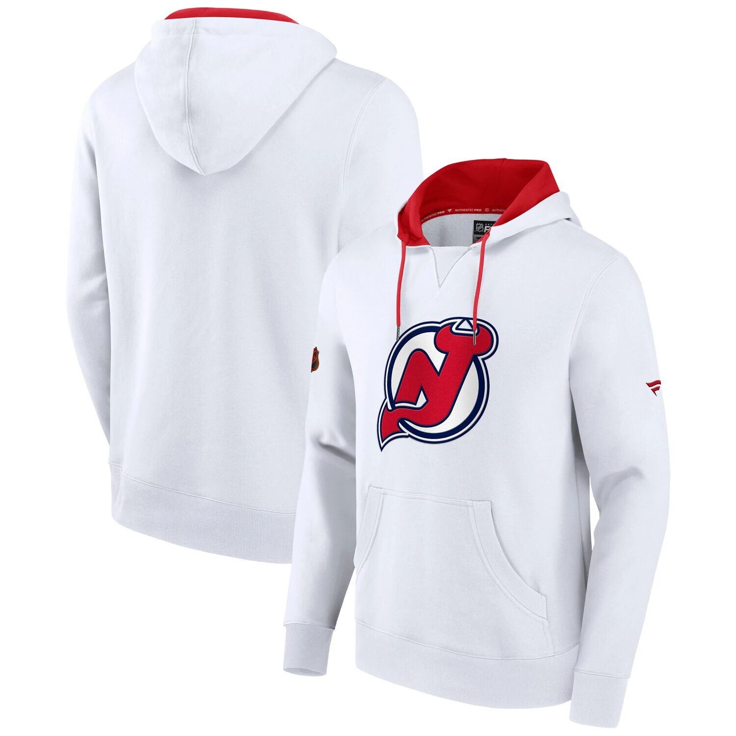 

Мужской белый пуловер с капюшоном с фирменным логотипом New Jersey Devils Special Edition 2.0 Team Fanatics