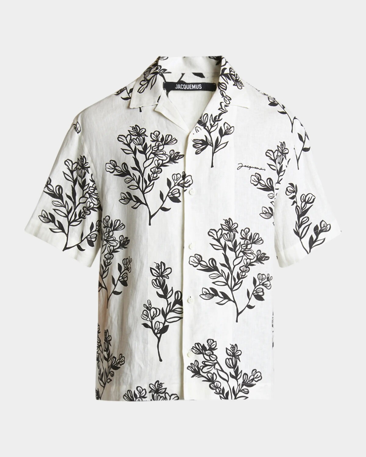 

Мужская льняная рубашка с цветочным принтом Jacquemus, цвет Print Black Flowers