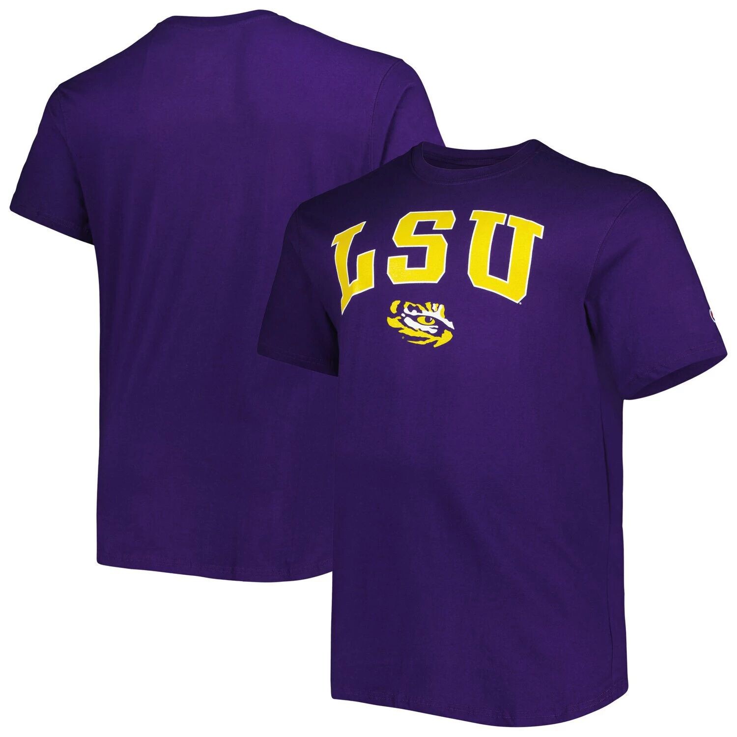 

Мужская фиолетовая футболка LSU Tigers Big & Tall Arch с надписью Champion, Фиолетовый