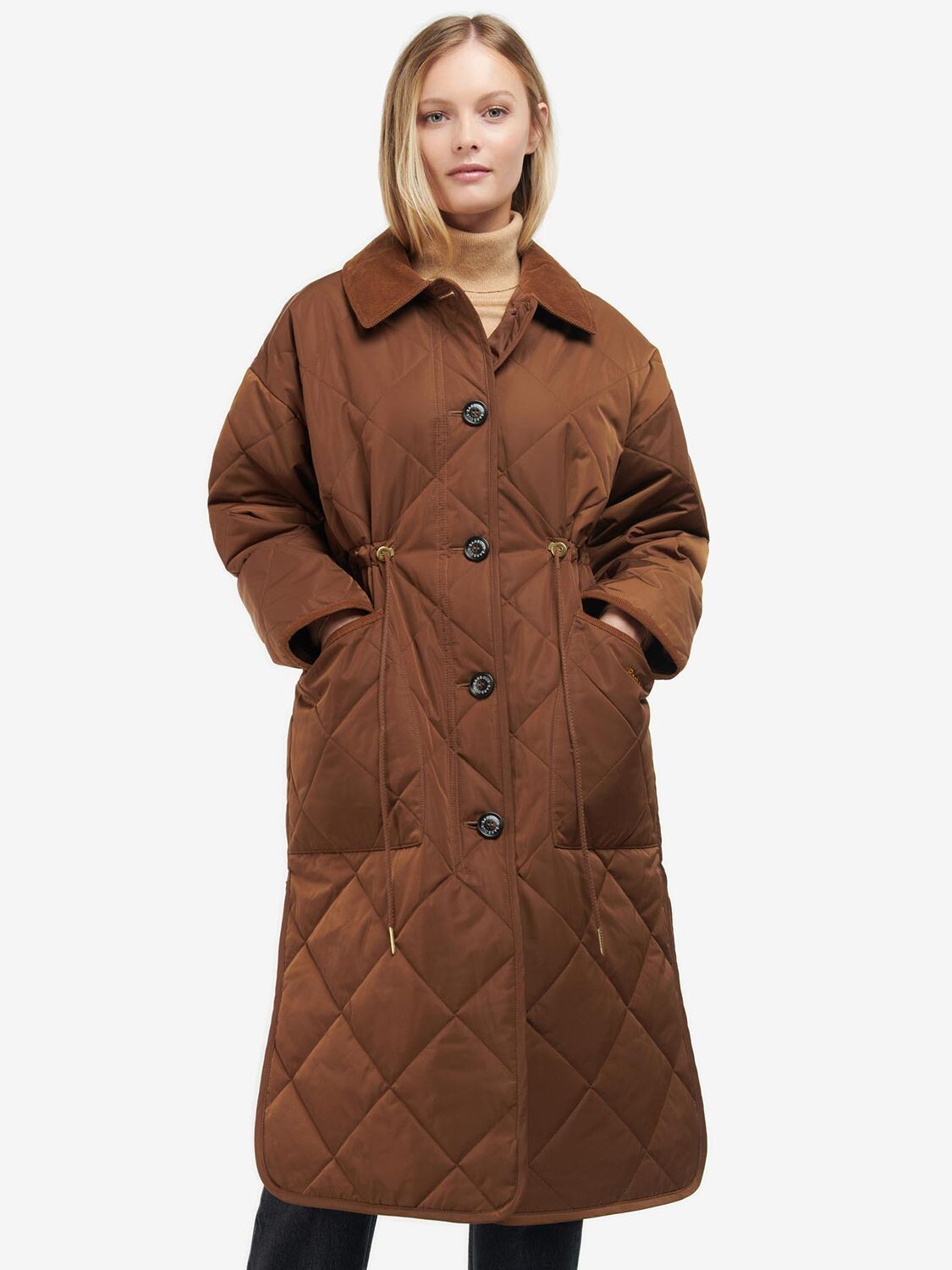 

Удлиненная стеганая куртка Barbour Bonnyrigg, теплый загар