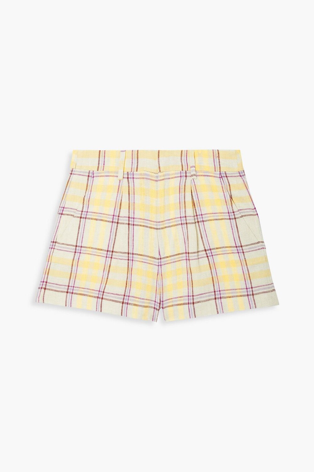

Ilabot льняные шорты со складками в клетку ISABEL MARANT ÉTOILE, желтый