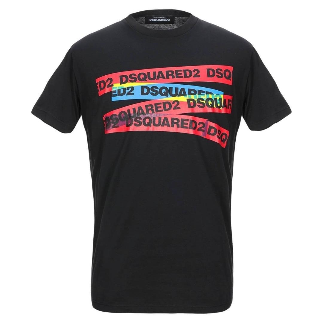 Черная футболка с логотипом Tape , черный Dsquared2