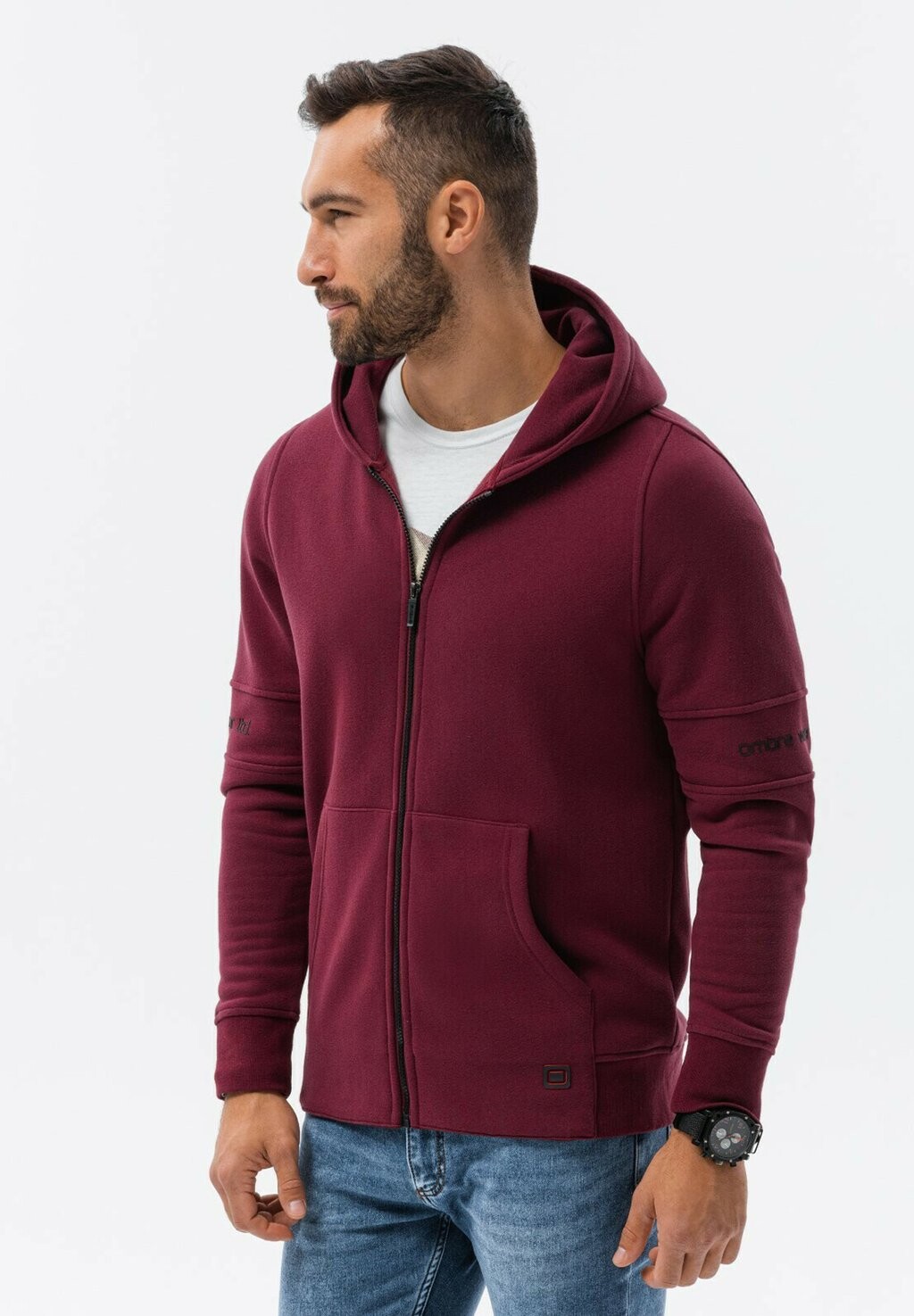 

Толстовка на молнии With Prints Ombre, цвет burgundy