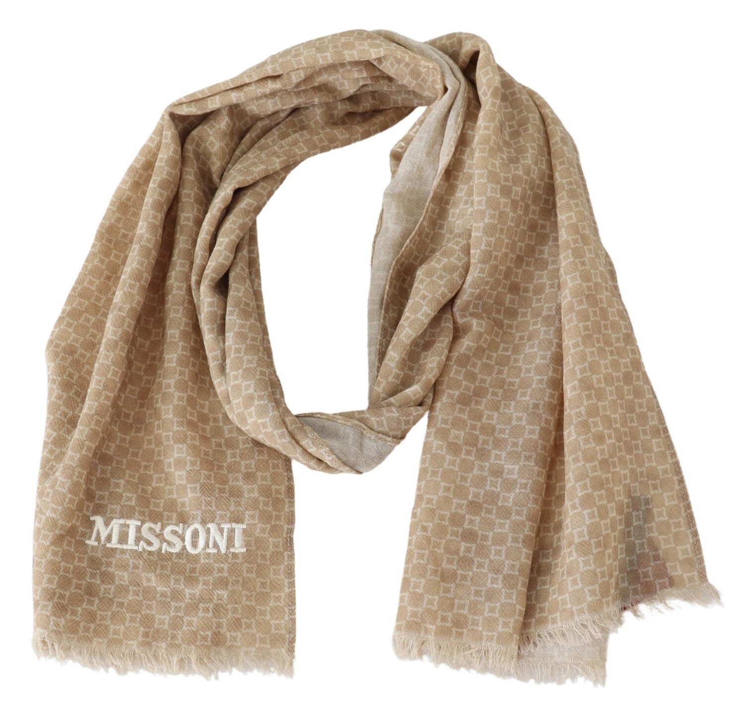 

Мужская шаль Missoni из шерсти с запахом и бахромой, коричневый