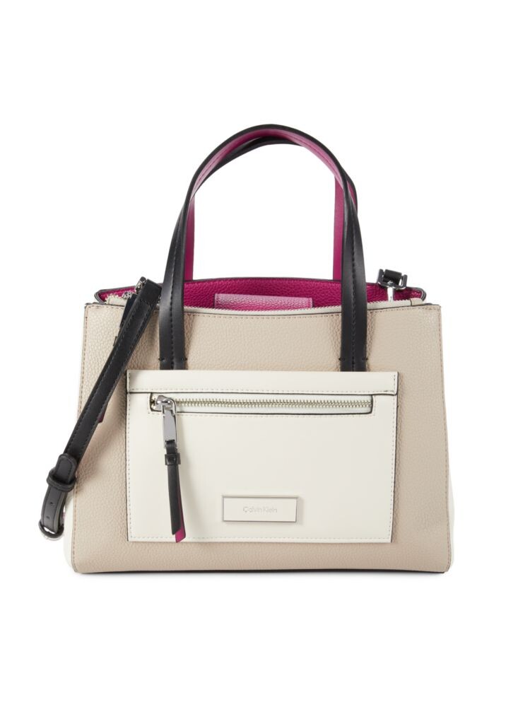 

Сумка Hadley из фактурной кожи с ручкой сверху Calvin Klein, бежевый
