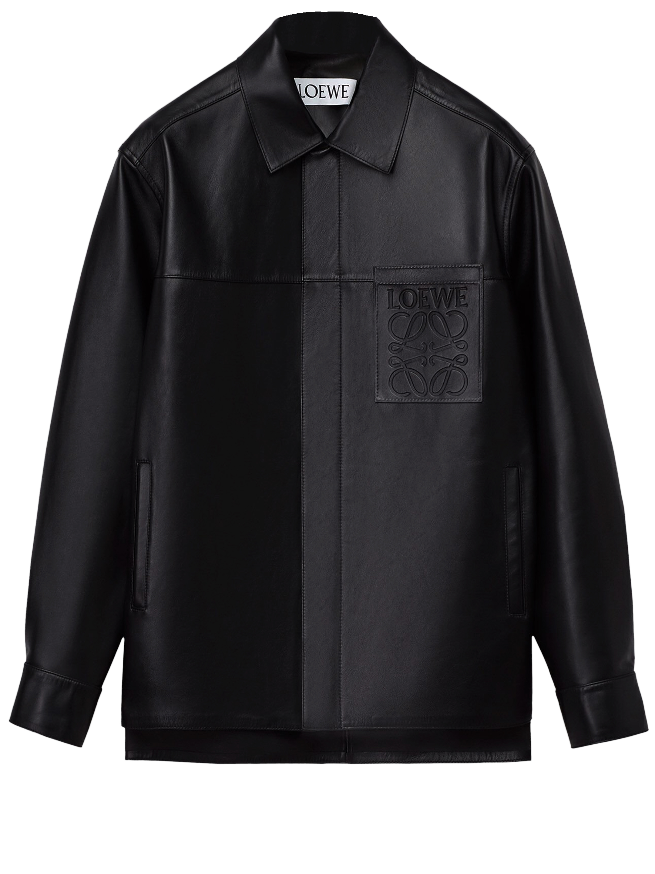 цена Рубашка Loewe Leather overshirt, черный