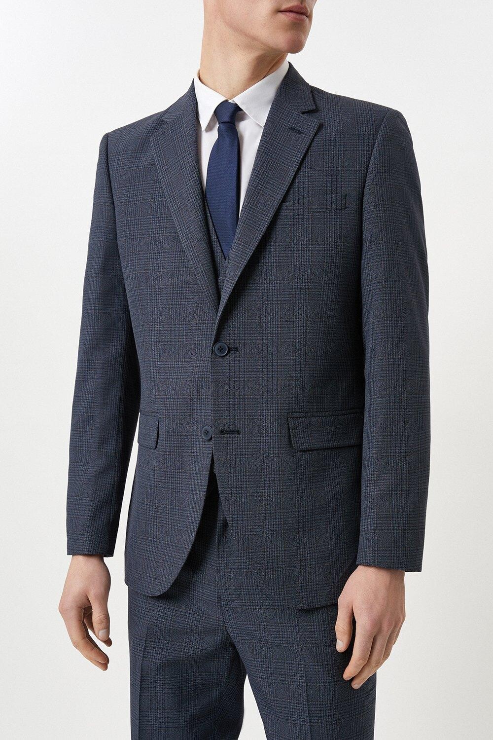 

Темно-синий пиджак Tailor Fit Overcheck Burton, темно-синий