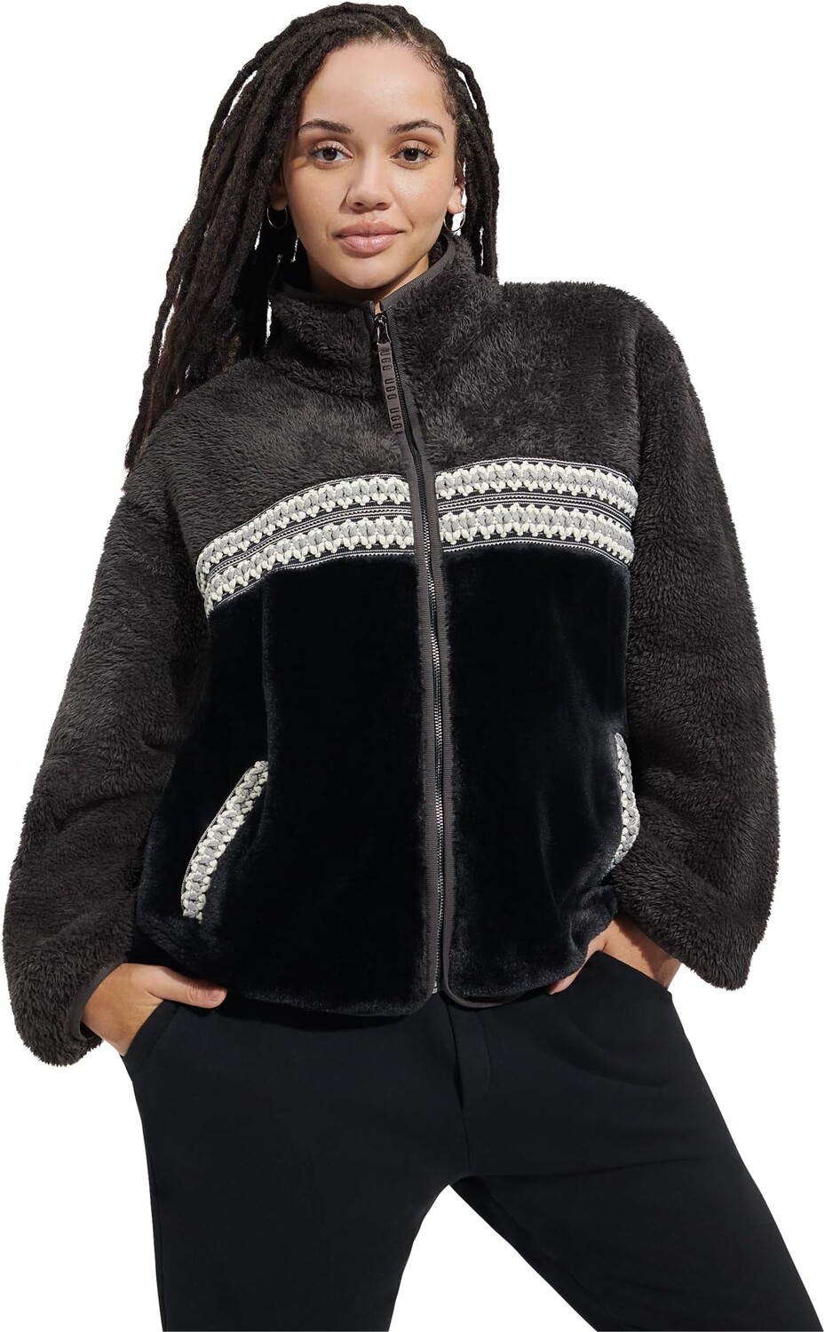 

Куртка Marlene Sherpa Jacket H Braid UGG, цвет Black Heritage Braid Ii