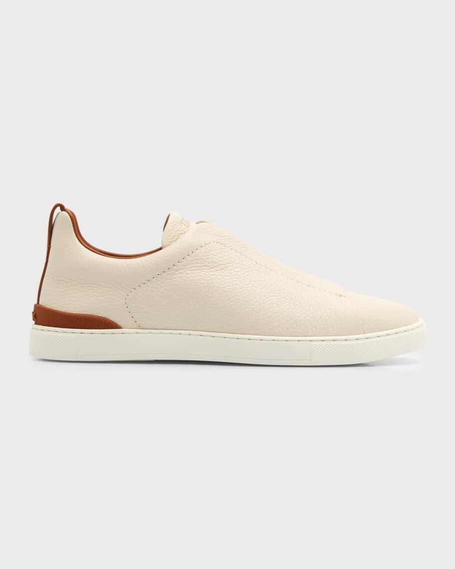 

Мужские кожаные низкие кроссовки с тройной строчкой ZEGNA