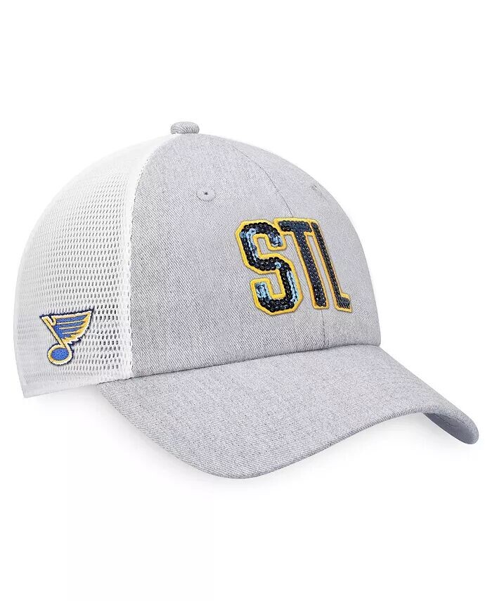 

Женская шляпа Snapback Iconic Glimmer Trucker Grey, White St. Louis Blues Fanatics, серый