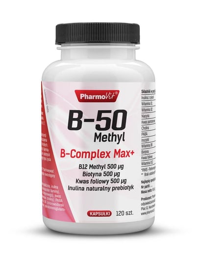 B-50 Метил B-Комплекс Макс+ Pharmovit, биологически активная добавка, 120 капсул