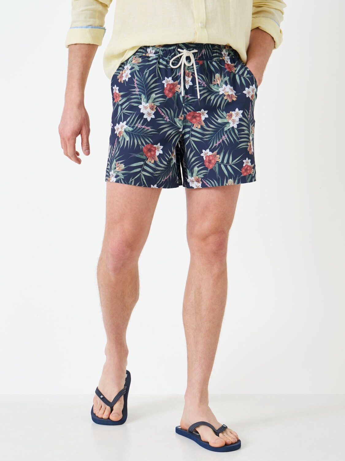 

Crew Clothing Шорты для плавания с принтом Hawiian, темно-синие