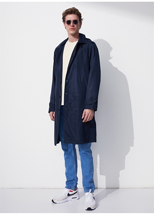 Темно-синее мужское пальто Fabrika