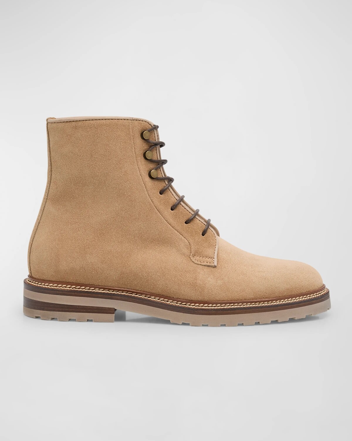 

Мужские замшевые ботильоны на шнуровке Brunello Cucinelli, цвет Medium Brown