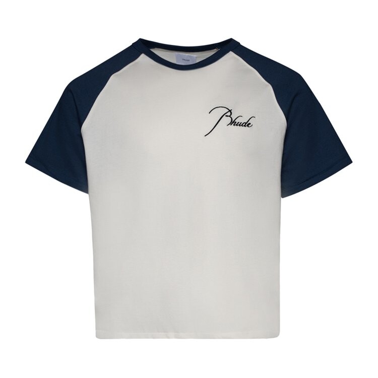 

Футболка Rhude Raglan 'Vintage White/Vintage Midnight Blue', белый