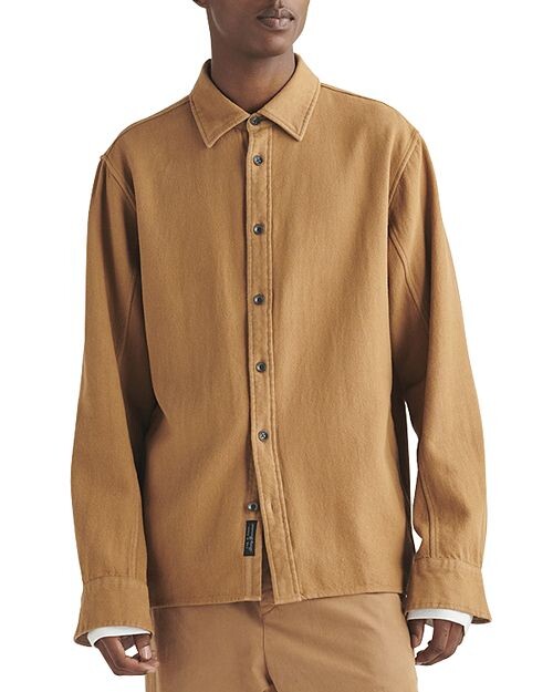 

Рубашка с длинным рукавом из тяжелого твила Austin rag & bone, цвет Tan/Beige