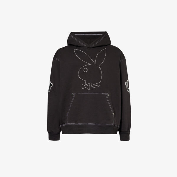 

Толстовка свободного кроя из смесового хлопка с логотипом true religion x playboy True Religion, черный