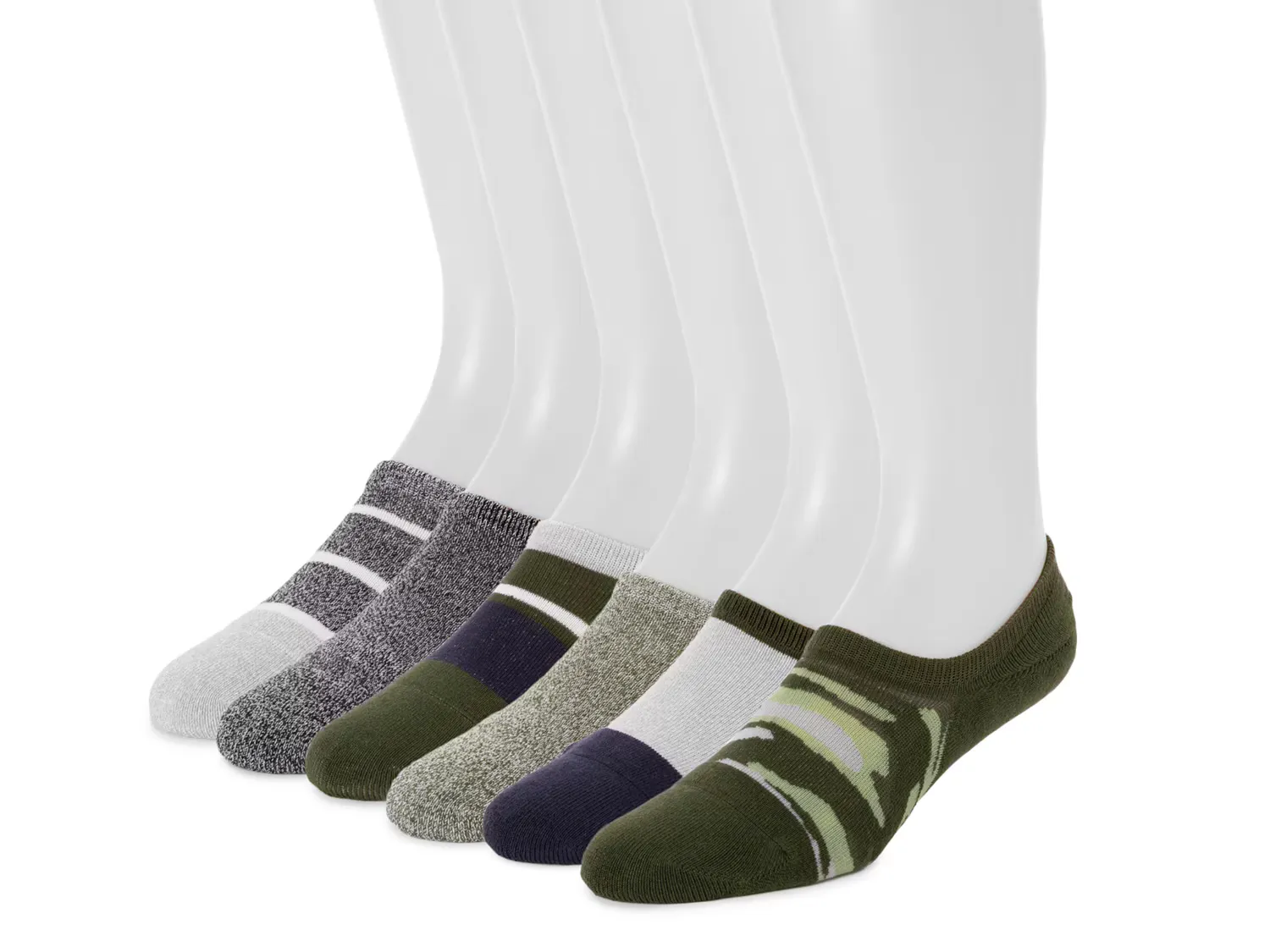 

Носки Colorblock Men's No Show Socks - 6 Pack Muk Luks, цвет darkgreen_navy_grey