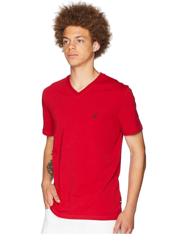 

Футболка Nautica Slim Fit V-Neck T-Shirt, цвет Nautica Red