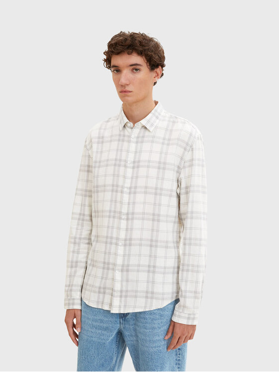 Рубашка стандартного кроя Tom Tailor Denim, бежевый рубашка узкого кроя на пуговицах tom tailor denim бежевый