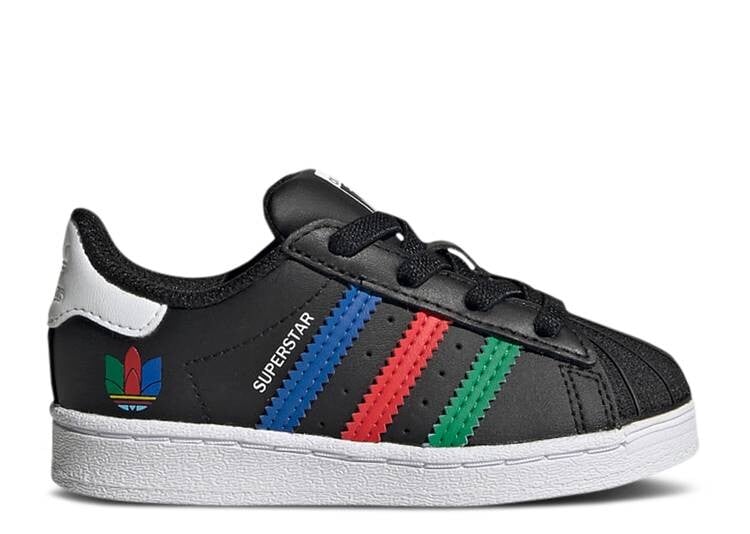 

Кроссовки Adidas SUPERSTAR INFANT 'COLORFUL STRIPES - CORE BLACK', черный