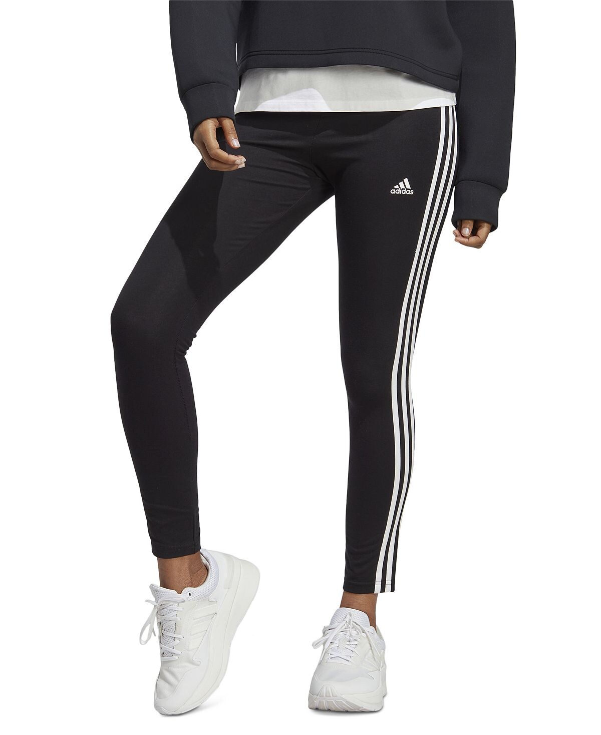 

Женские трикотажные леггинсы с высокой талией и тремя полосками Essentials adidas