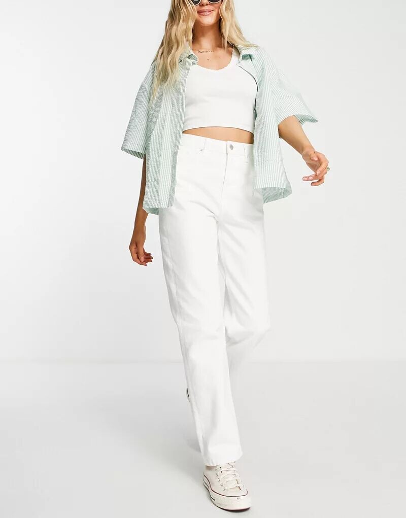 

Белые повседневные джинсы с завышенной талией Miss Selfridge