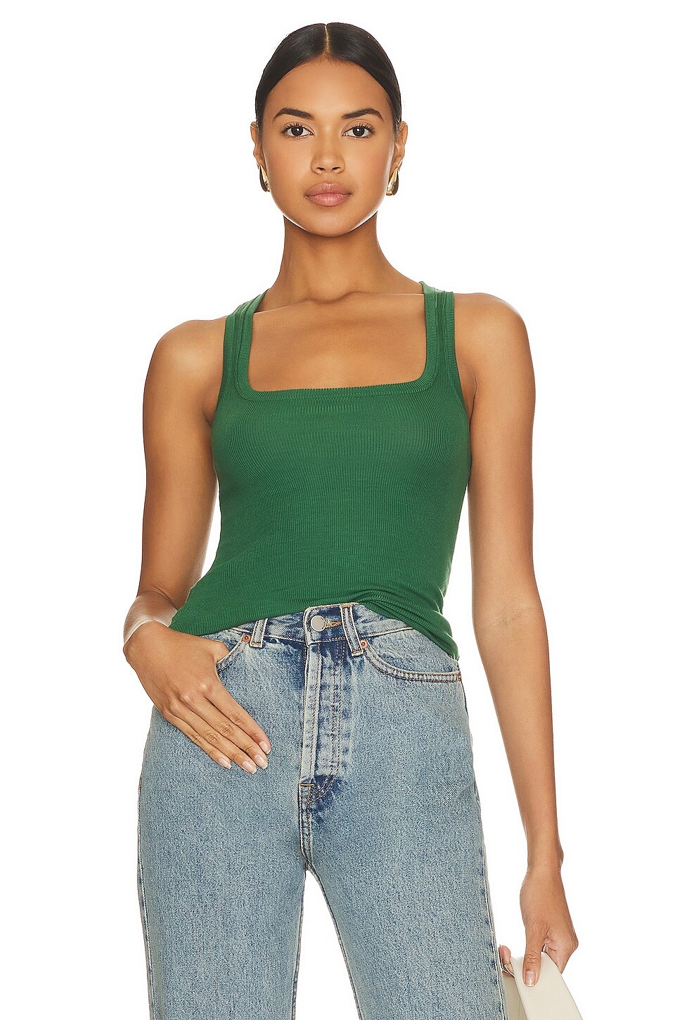 

Майка LA Made Valeria Square Neck Cinch, цвет Jade