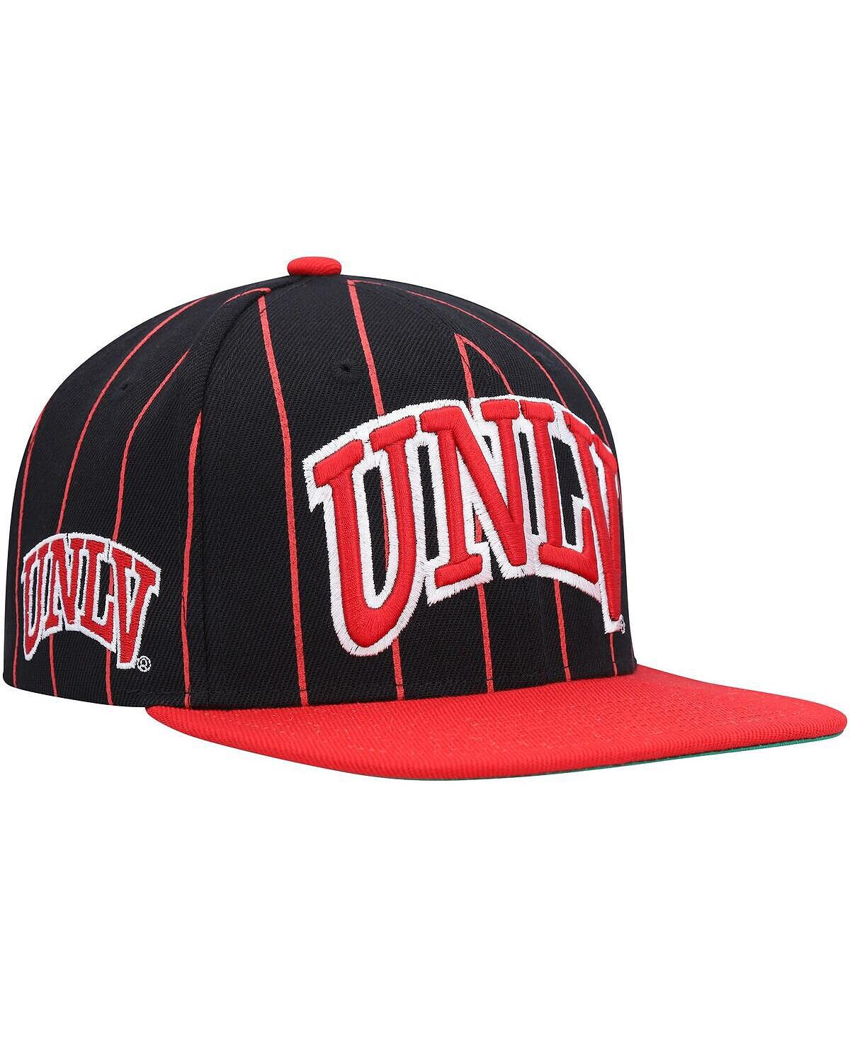 

Черная мужская шляпа Snapback UNLV Rebels Team в тонкую полоску Mitchell & Ness