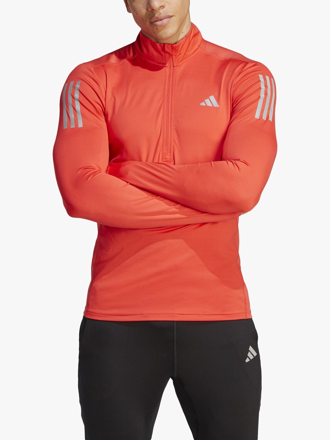 

adidas Own The Run беговая футболка с длинным рукавом и молнией 1/4, ярко-красная