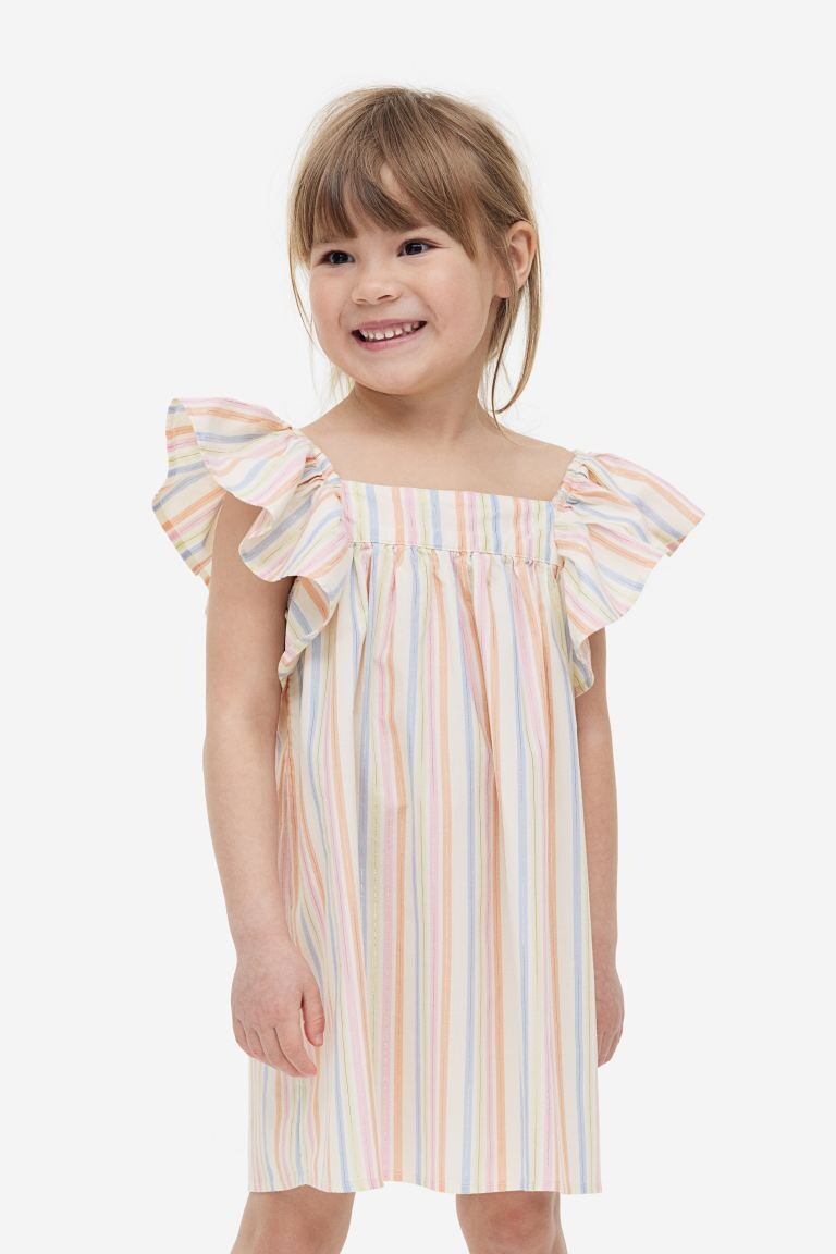 

Платье с узором и рукавами-бабочками H&M, розовый