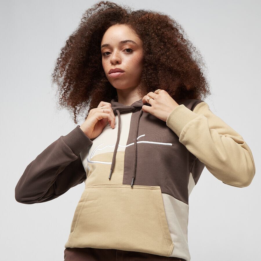 

Толстовка с фирменными блоками Karl Kani, цвет brown/sand/cream